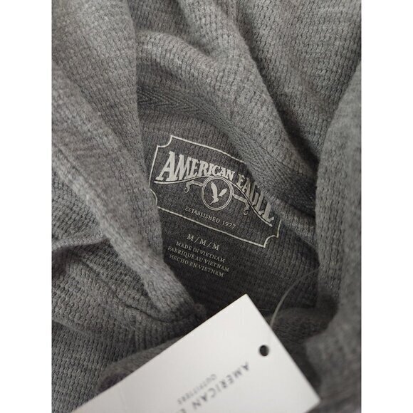 New American Eagle Henley Hoodie Pullover Mens Medium - Picture 5 of 7